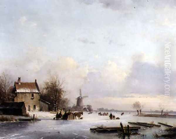 Skaters on a Frozen River - view 1