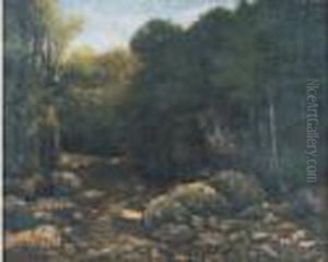 Sous Bois Avec Une Riviere, Vers 1873 Sous Bois Avec Une Riviere, Vers 1873