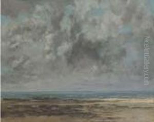 La Plage De Saint-aubin by Gustave Courbet