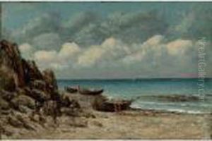 Fishing Boats On The Normandy Coast by Gustave Courbet