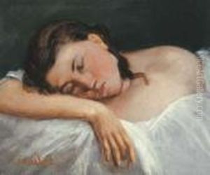 Jeune Fille Dormant by Gustave Courbet