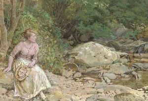 Lost in thought by a rockpool