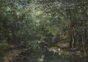 Fisherman Near A Brook Fisherman Near A Brook