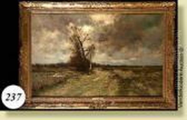 Berger Et Ses Moutons Sous Un Ciel D'orage - view 1