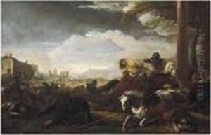 Battaglia Nei Pressi Di Citta by Jacques Courtois
