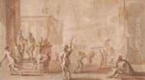 Stage Design For A Harbour
Scene. Pen In Red, With Wash And Heightened In White. Old Inscription
Verso In Brown Pen.: Le Bourguignon. Stage Design For A Harbour
Scene. Pen In Red, With Wash And Heightened In White. Old Inscription
Verso In Brown Pen.: Le Bourguignon.