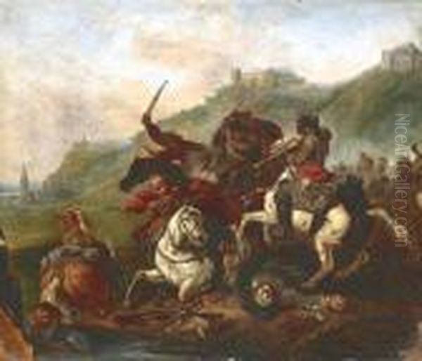 Cavalry Battle In The Mountains - view 1