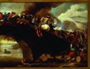 Cavalry Battle On The Bridge by Jacques Courtois