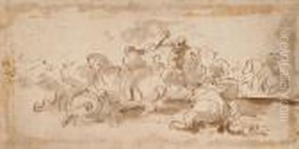 Sketch For A Battle Scene - view 1
