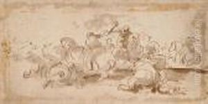 Sketch For A Battle Scene by Jacques Courtois