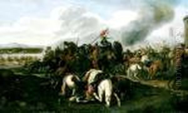 Combat De Cavalerie Sous Les Murs D'une Ville. - view 1