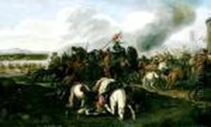 Combat De Cavalerie Sous Les Murs D'une Ville.