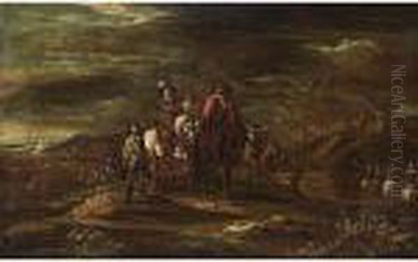 Horsemen In A Landscape - view 1