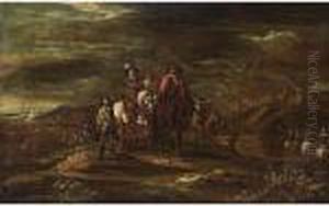 Horsemen In A Landscape by Jacques Courtois