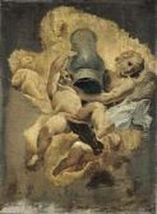 Due Cherubini In Volo by Jacques Courtois