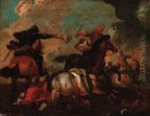 A Cavalry Engagement Between Christians And Turks by Jacques Courtois