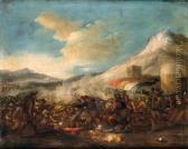 An Infantry Battle In A Mountainous Landscape - view 1