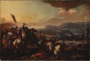A Cavalry Battle Between Turks And Christians by Jacques Courtois