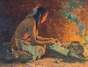Indian By Firelight by Eanger Irving Couse