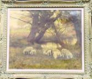 Sheep Grazing At The Edge Of A Pond by Eanger Irving Couse