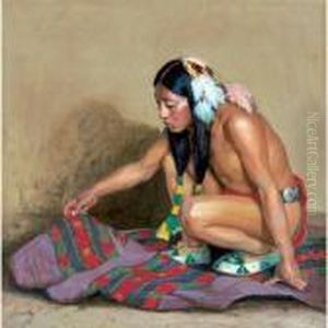 Indian Examining A Blanket