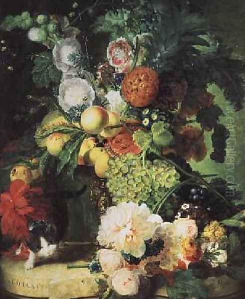 Still Life with Flowers and Cat - view 1