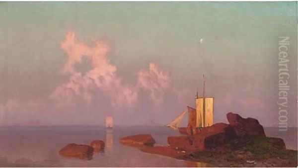 Fishing vessels moored at Konigsberg, sunset - view 1