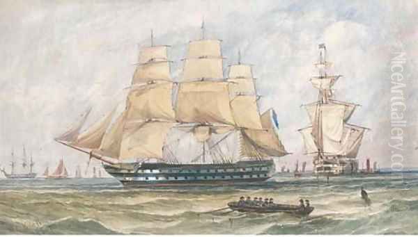 Ships of the Blue Squadron lying in Spithead prior to departing for the Baltic or the Crimea - view 1
