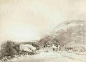 Travellers On A Country Road by David I Cox