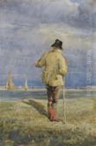 A Farmer Near The Banks Of An Estuary by David I Cox