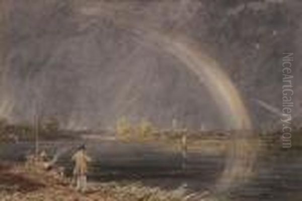 River Landscape With Rainbow - view 1
