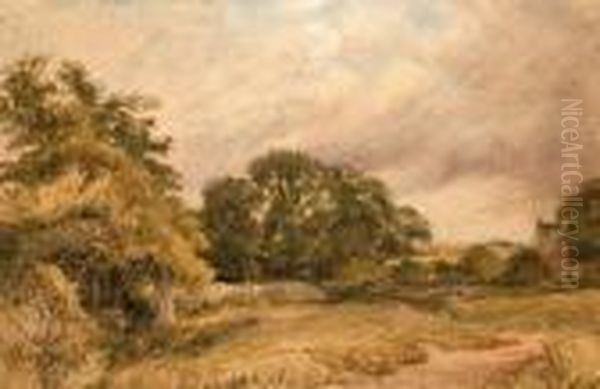 Figure On A Country Path With A Cottage - view 1
