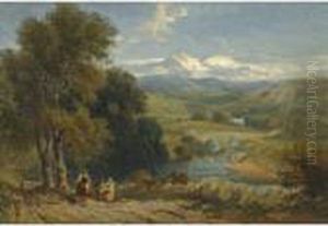 Landscape With A Distant View Of Bolton Abbey, Yorkshire, And The River Wharfe by David I Cox