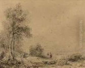 Figures In A Landscape, Possibly Langdale Pikes,northumberland
