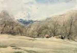 A Wooded Landscape With Cattle On A Sloping Bank thumbnail