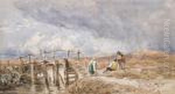 Figures By A Bridge - view 1