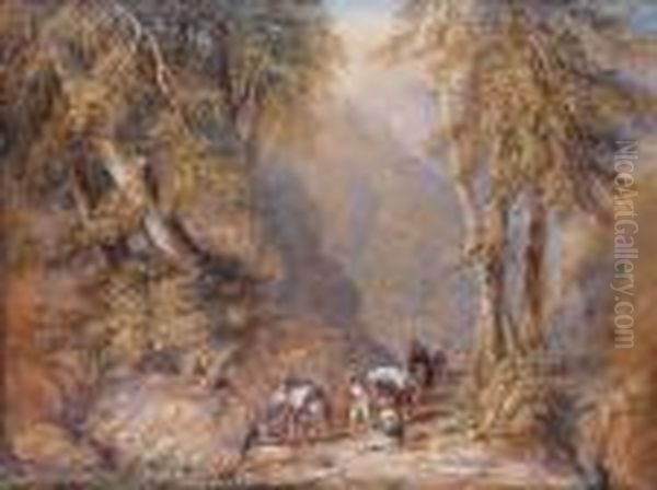 A Mountain Pass - Brigands Refreshing - view 1