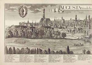 Panoramic view of Augsburg 2 by Johann Thomas Kraus