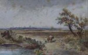 Rural Landscape With Horse And Rider by David I Cox