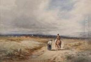 Horse And Rider On A Country Path by David I Cox