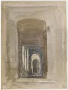 Study For The Door Of The Church Of Saint-roch, Paris by David I Cox