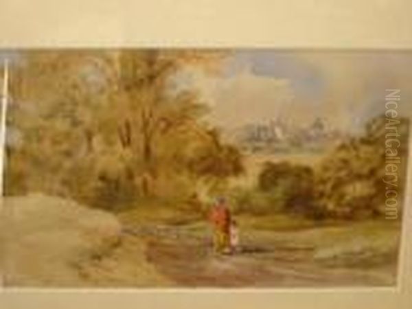 Mother And Child On A Country Lane - view 1