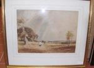 Landscape, Bears Signature by David I Cox