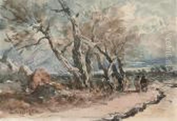 Travellers On A Country Track - view 1