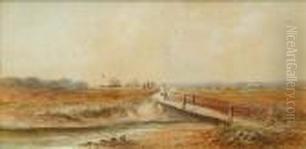 The Elderthe River 
Crossingwatercolour And Bodycolourbearssignature And Dated 1847 Lower 
Right37cm X 75cm - view 1