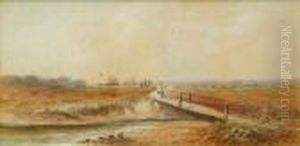The Elderthe River 
Crossingwatercolour And Bodycolourbearssignature And Dated 1847 Lower 
Right37cm X 75cm