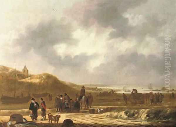 Fisherfolk on the beach of Scheveningen - view 1