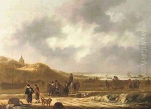 Fisherfolk on the beach of Scheveningen