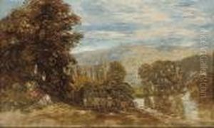 Cattle Before Bolton Abbey, Skipton, North Yorkshire by David I Cox
