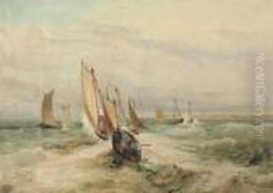 Fishing Boats In A Squall Off Fleet, Hampshire